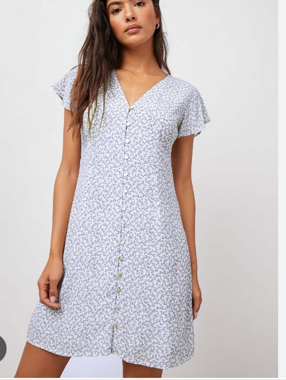 Rails Helena Blue Garden White and Navy Floral Mini Dress small